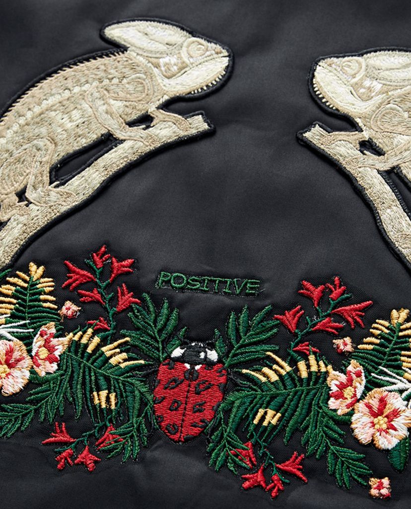 Áo sơ mi nam tay dài Black Embroidered
