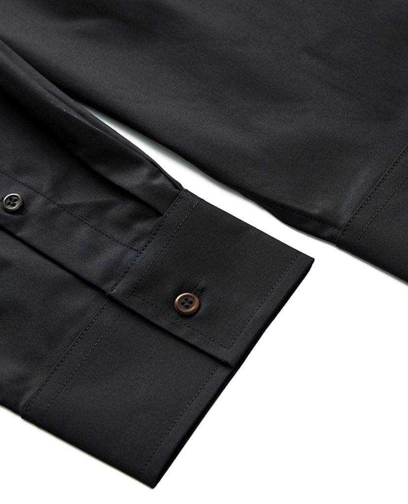 Áo sơ mi nam tay dài Black Embroidered