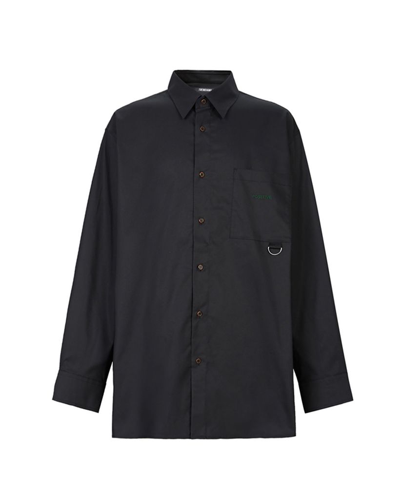 Áo sơ mi nam tay dài Black Embroidered