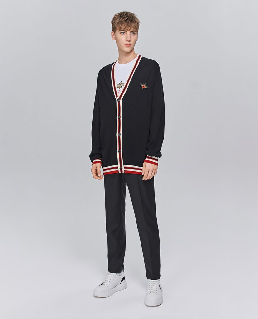 Áo khoác nam cardigan tay dài cổ chữ V