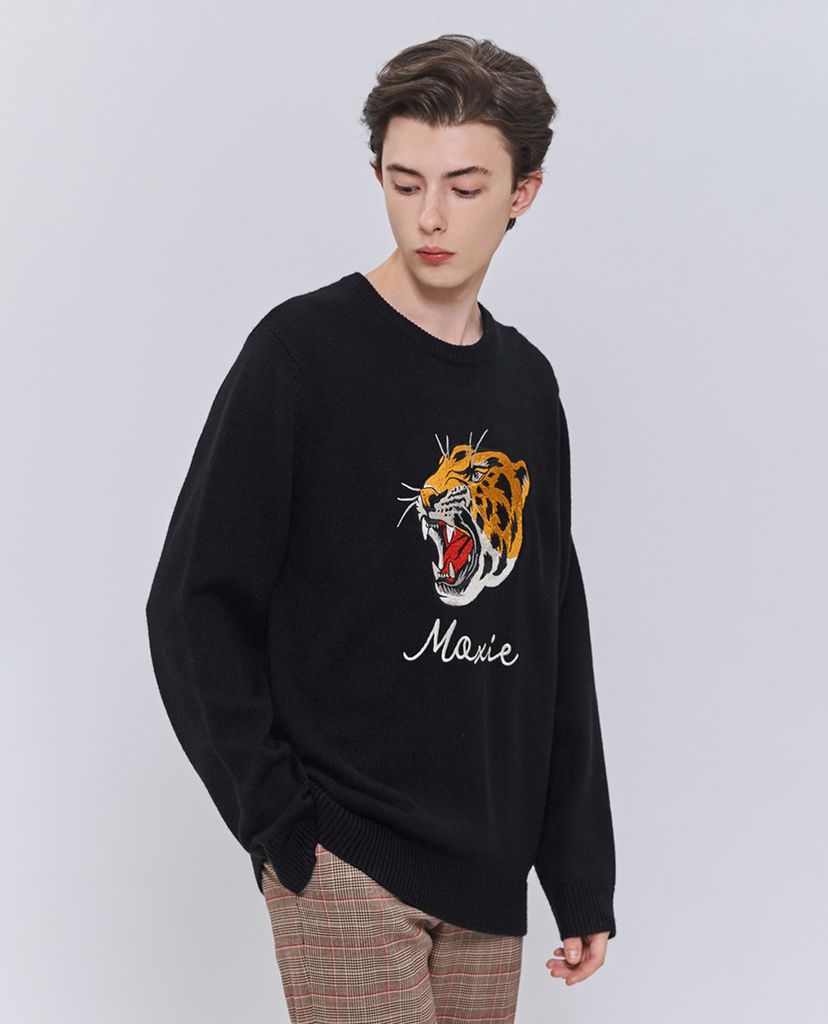 Áo sweater nam họa tiết cọp