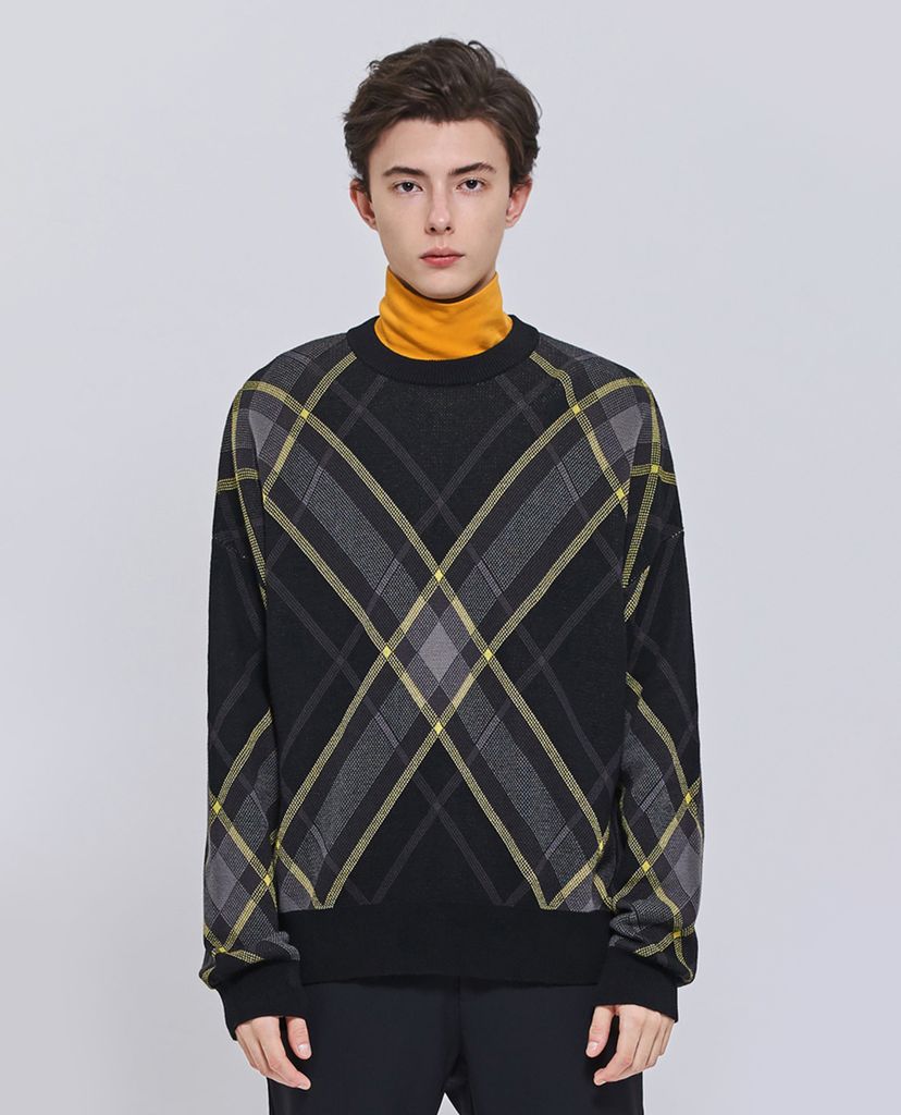 Áo sweater nam tay dài cổ tròn Striped