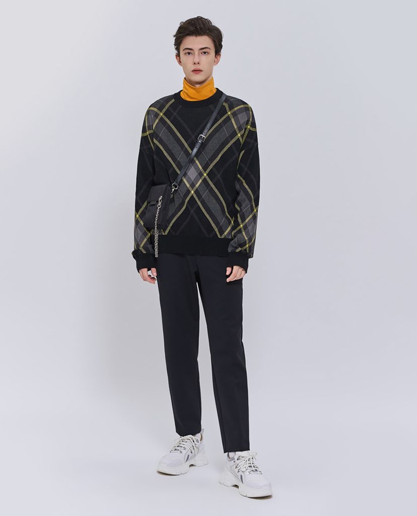 Áo sweater nam tay dài cổ tròn Striped