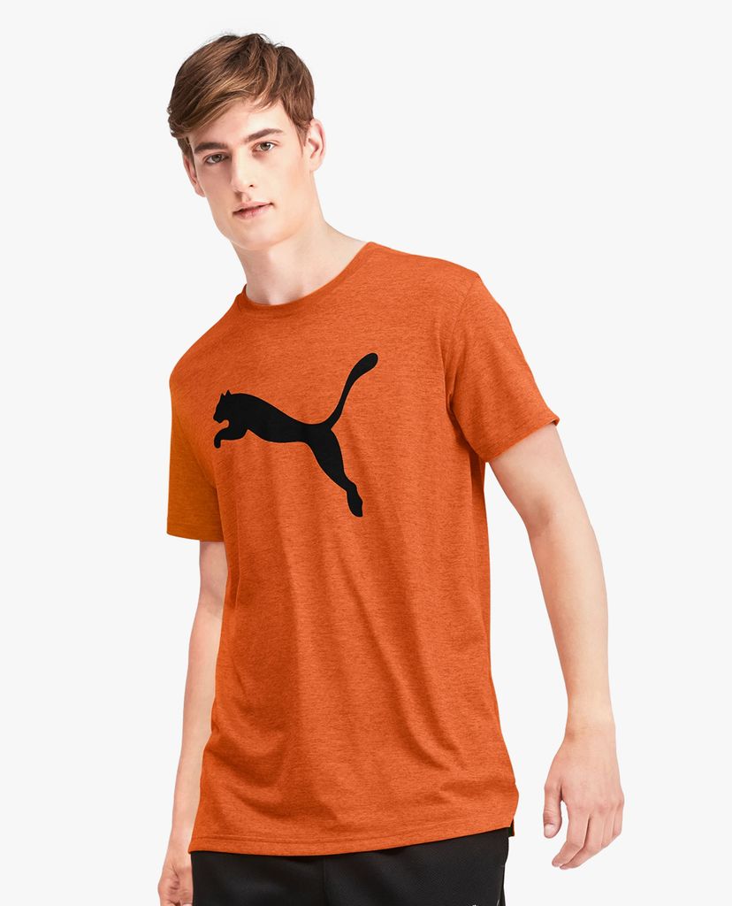 PUMA - Áo thun nam tay ngắn cổ tròn Heather Cat