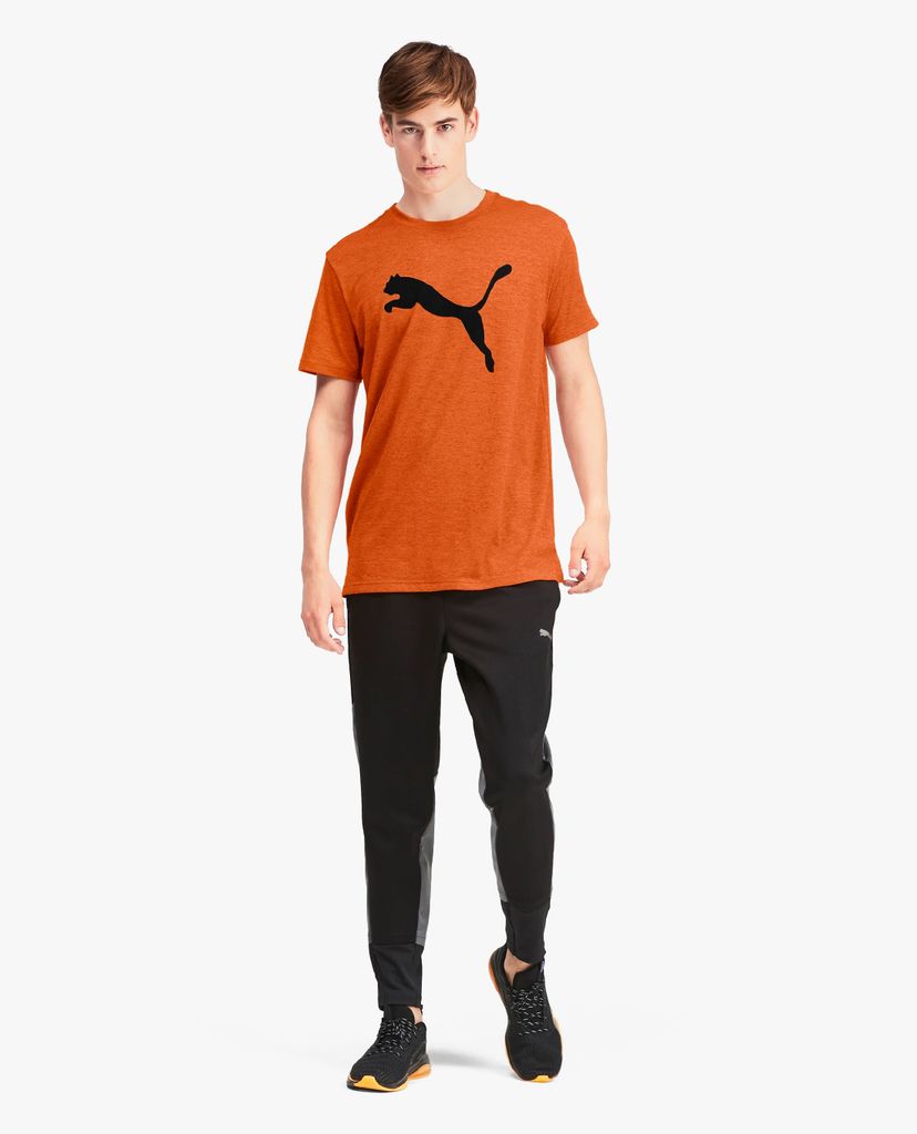 PUMA - Áo thun nam tay ngắn cổ tròn Heather Cat