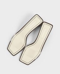 CHARLES & KEITH - Giày cao gót quai ngang Croc Effect Clear Strap Mules