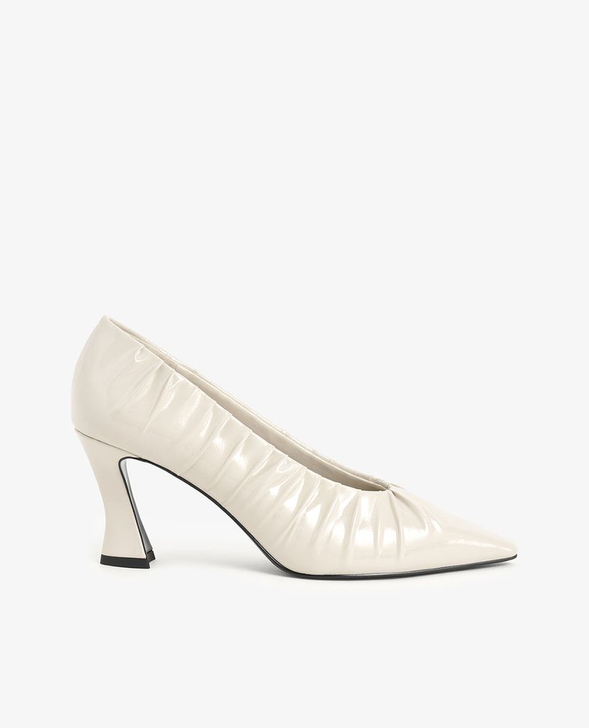 CHARLES & KEITH - Giày cao gót mũi nhọn xếp li hiện đại