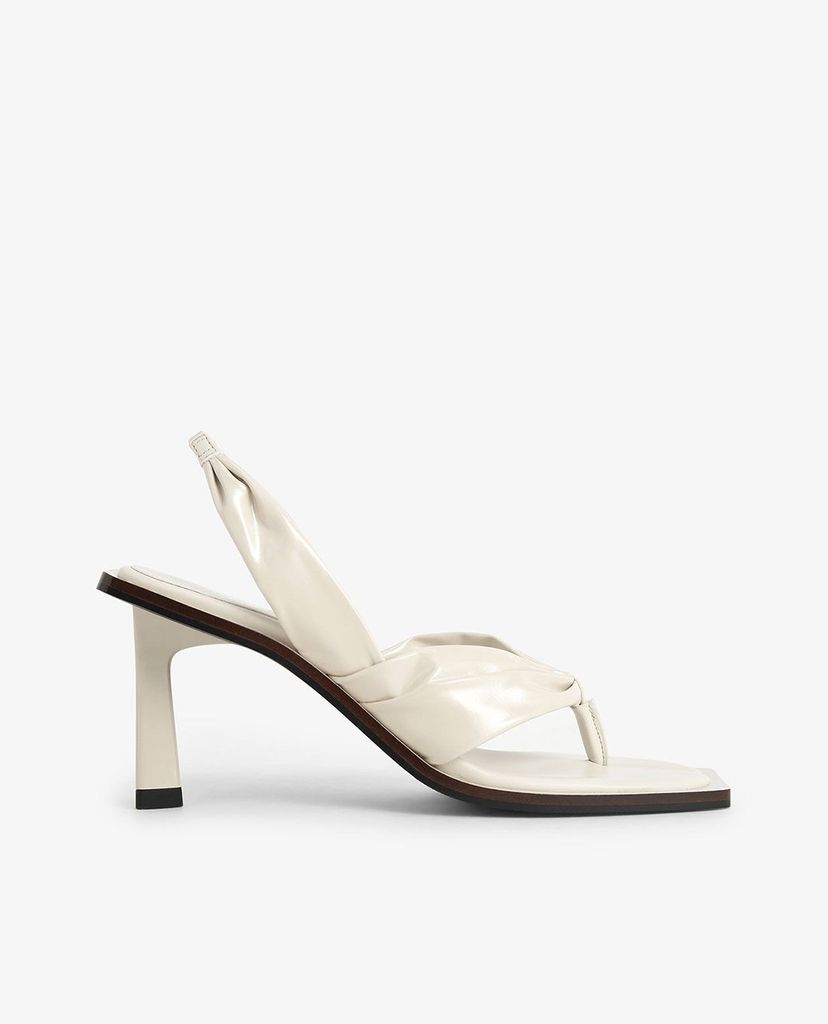 CHARLES & KEITH - Giày sandal cao gót Patent Slingback Thong