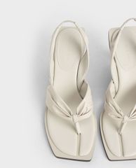 CHARLES & KEITH - Giày sandal cao gót Patent Slingback Thong