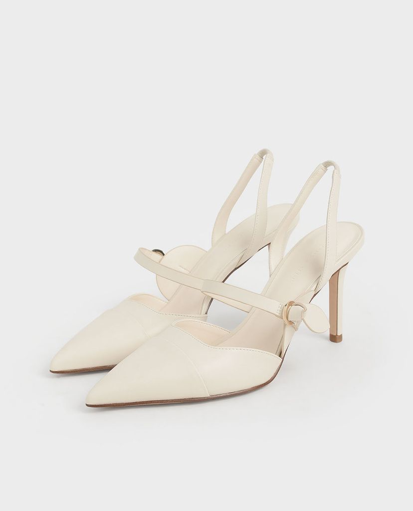 CHARLES & KEITH - Giày cao gót mũi nhọn Mary Jane Strap