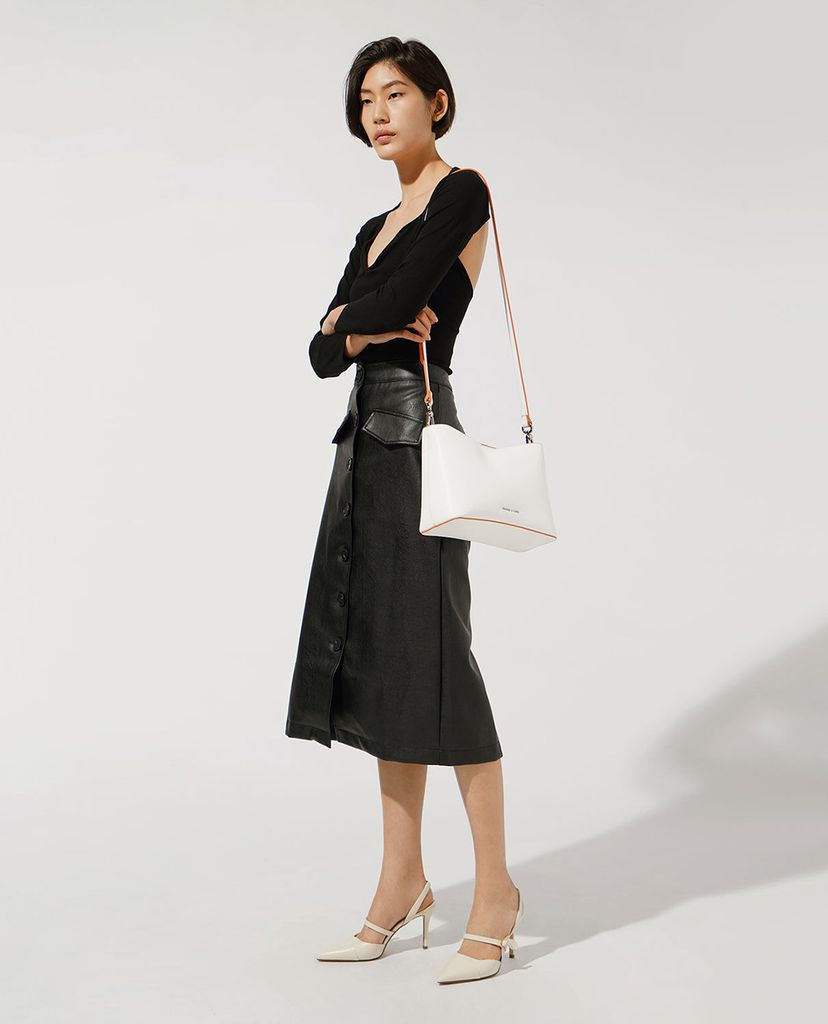 CHARLES & KEITH - Giày cao gót mũi nhọn Mary Jane Strap