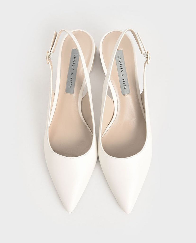CHARLES & KEITH - Giày cao gót mũi nhọn Metallic Accent Slingback