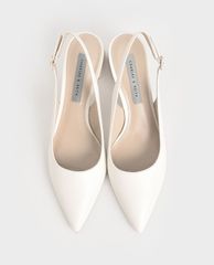 CHARLES & KEITH - Giày cao gót mũi nhọn Metallic Accent Slingback