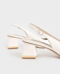 CHARLES & KEITH - Giày cao gót mũi nhọn Metallic Accent Slingback