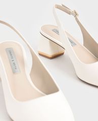 CHARLES & KEITH - Giày cao gót mũi nhọn Metallic Accent Slingback