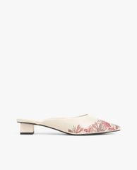 CHARLES & KEITH - Giày mules mũi nhọn Embroidered Floral