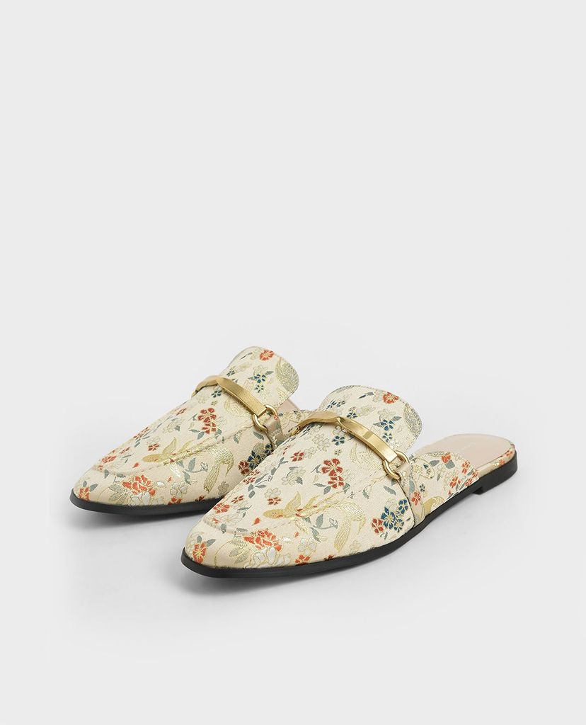 CHARLES & KEITH - Giày mules nữ mũi nhọn Metal Accent