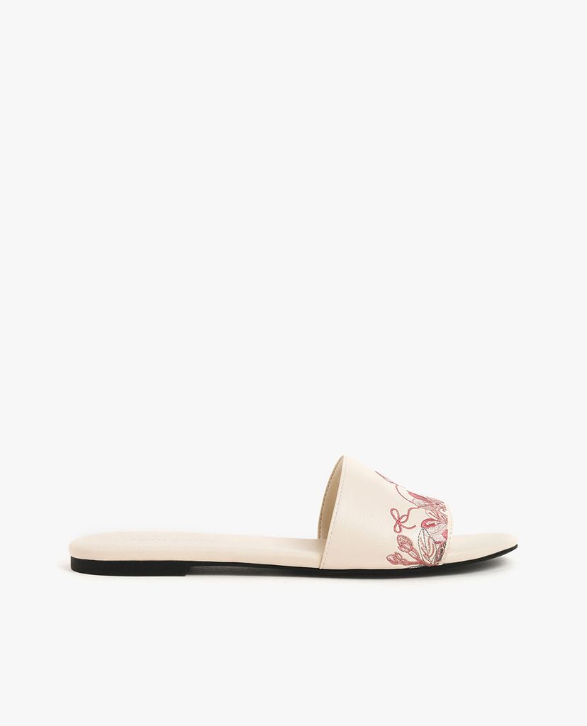 CHARLES & KEITH - Giày sandal nữ quai ngang Embroidered Slide