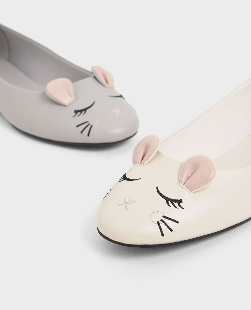 CHARLES & KEITH - Giày đế bệt nữ mũi tròn Rat Zodiac Ballerina