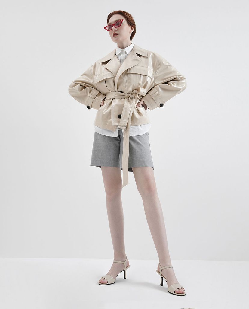 CHARLES & KEITH - Giày cao gót Two Tone Sculptural Heel Open Toe
