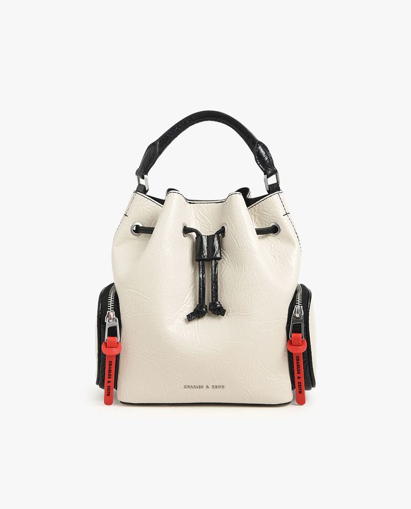 CHARLES & KEITH - Túi rút dây nữ Wrinkled Effect Drawstring Bucket