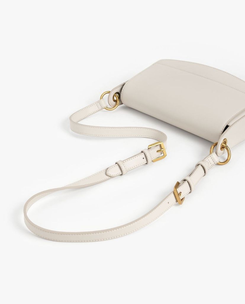 CHARLES & KEITH - Túi đeo vai nữ chữ nhật Coiled Top Handle