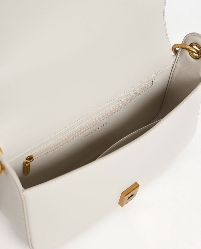 CHARLES & KEITH - Túi đeo vai nữ chữ nhật Coiled Top Handle