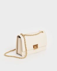 CHARLES & KEITH - Túi đeo vai nữ chữ nhật Chain Strap Evening