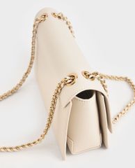 CHARLES & KEITH - Túi đeo vai nữ chữ nhật Chain Strap Evening