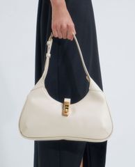 CHARLES & KEITH - Túi đeo vai nữ hình thang Metallic Accent Hobo