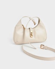 CHARLES & KEITH - Túi đeo vai nữ hình thang Metallic Accent Hobo