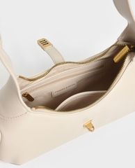 CHARLES & KEITH - Túi đeo vai nữ hình thang Metallic Accent Hobo