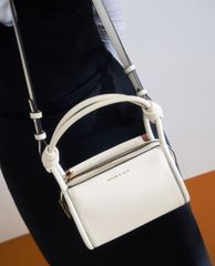 CHARLES & KEITH - Túi đeo vai nữ chữ nhật chi tiết tay cầm xoắn thời trang