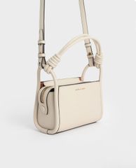 CHARLES & KEITH - Túi đeo vai nữ chữ nhật chi tiết tay cầm xoắn thời trang