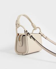 CHARLES & KEITH - Túi đeo vai nữ chữ nhật chi tiết tay cầm xoắn thời trang
