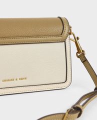 CHARLES & KEITH - Ví cầm tay nữ chữ nhật Stone Embellished