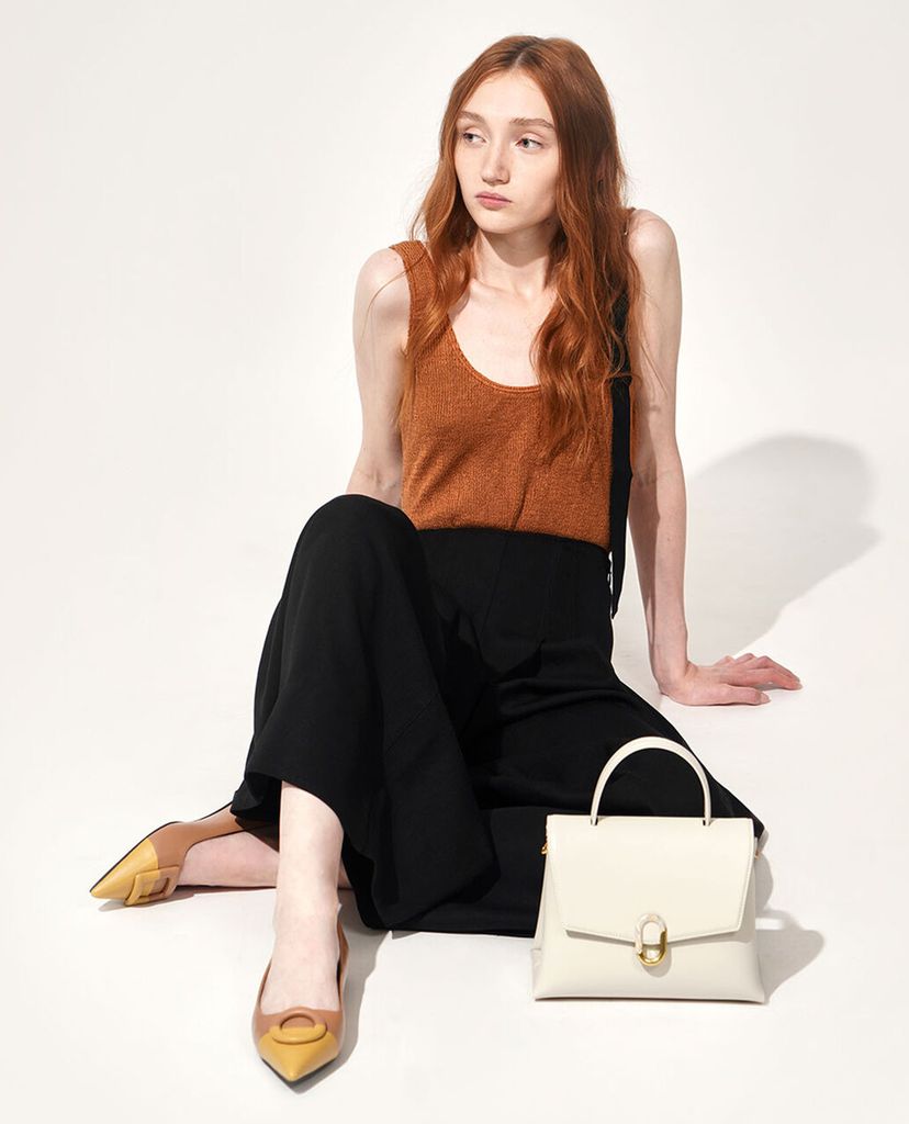 CHARLES & KEITH - Túi xách tay nữ Stone Embellished