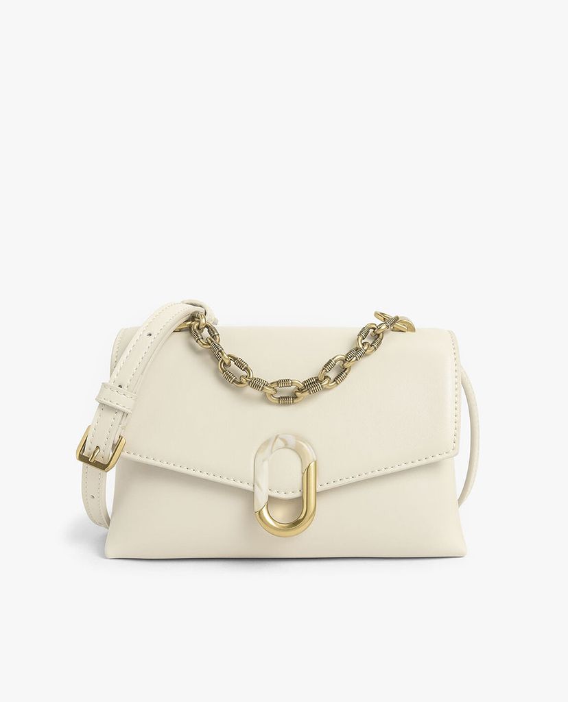 CHARLES & KEITH - Túi đeo chéo chữ nhật Chunky Chain Strap