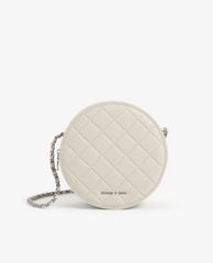 CHARLES & KEITH - Túi đeo chéo nữ phom tròn Quilted Circle