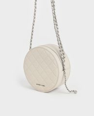 CHARLES & KEITH - Túi đeo chéo nữ phom tròn Quilted Circle