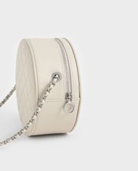 CHARLES & KEITH - Túi đeo chéo nữ phom tròn Quilted Circle