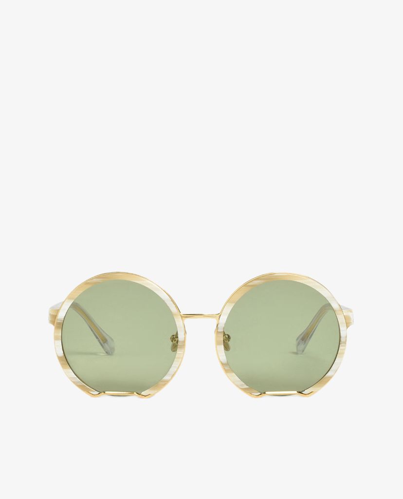 CHARLES & KEITH - Kính mát nữ gọng tròn Cut Off Frame Round