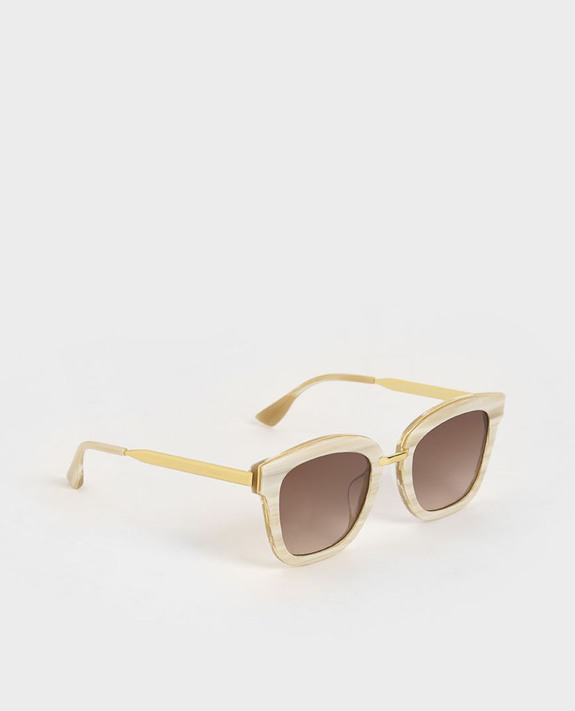 CHARLES & KEITH - Kính mát nữ gọng vuông Acetate Wayfarer