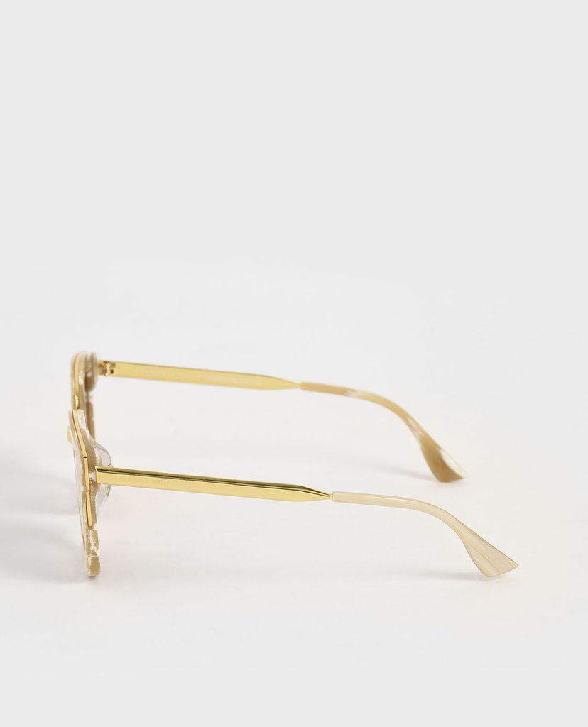 CHARLES & KEITH - Kính mát nữ gọng vuông Acetate Wayfarer