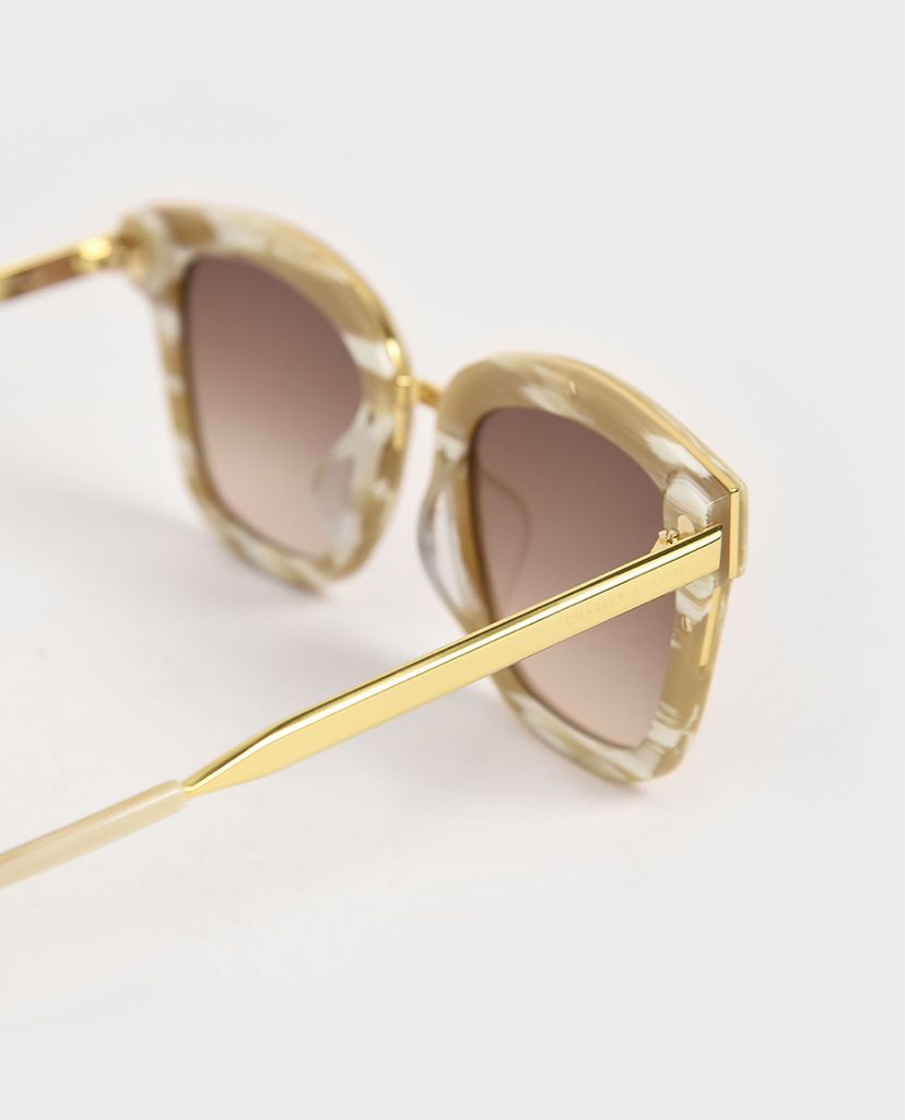 CHARLES & KEITH - Kính mát nữ gọng vuông Acetate Wayfarer