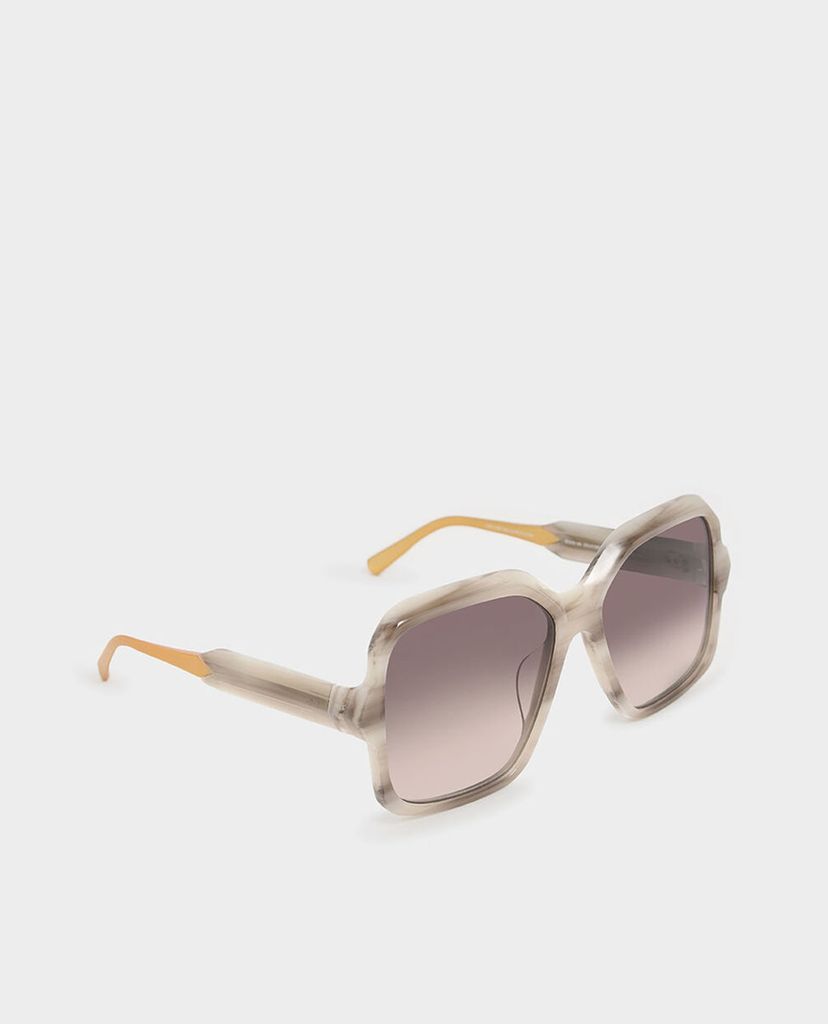 CHARLES & KEITH - Kính mát nữ gọng vuông Oversized Square