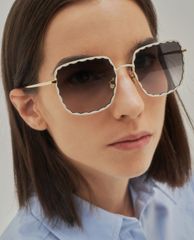 CHARLES & KEITH - Kính mát nữ gọng vuông Scallop Trim Butterfly