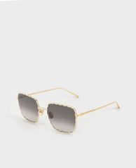 CHARLES & KEITH - Kính mát nữ gọng vuông Scallop Trim Butterfly