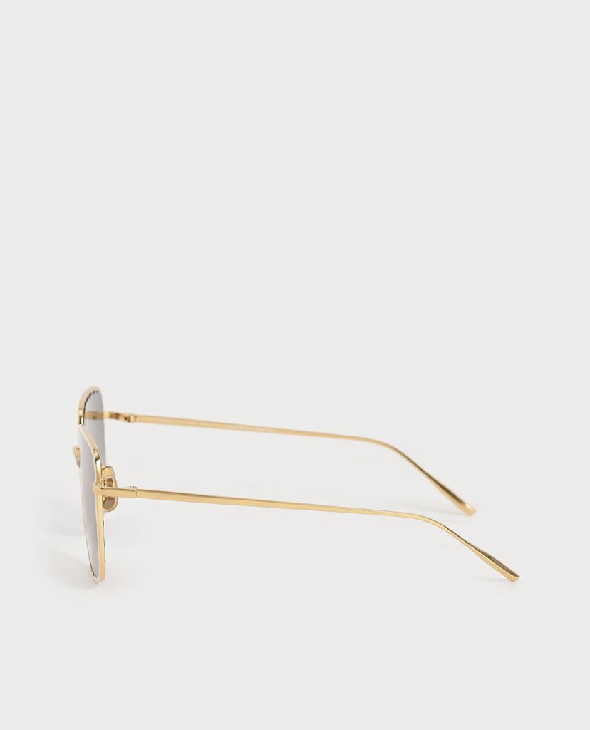 CHARLES & KEITH - Kính mát nữ gọng vuông Scallop Trim Butterfly