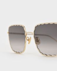 CHARLES & KEITH - Kính mát nữ gọng vuông Scallop Trim Butterfly